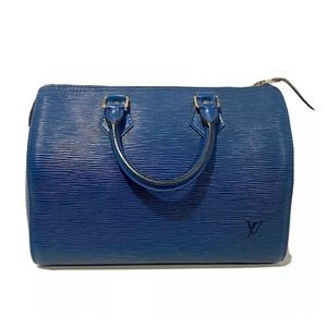 LOUIS VUITTON Speedy 25 Epi Toledo Blue + insert